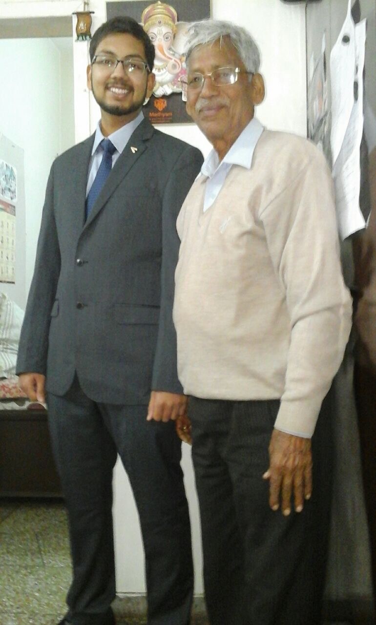 Abhay Kanwar with his grandfather Hajari Singh Kanwar
